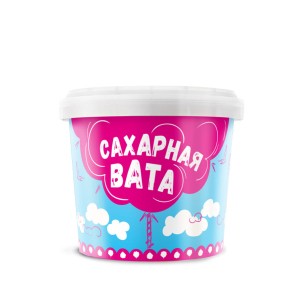 Сахарная вата в пластиковом стакане с крышкой, голубая малина, 50г. iml