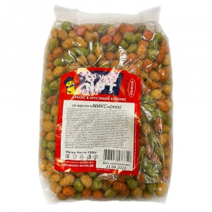 Арахис в хрустящей корочке хрустnut "mix: васаби, сыр, бекон", пакет 1кг.